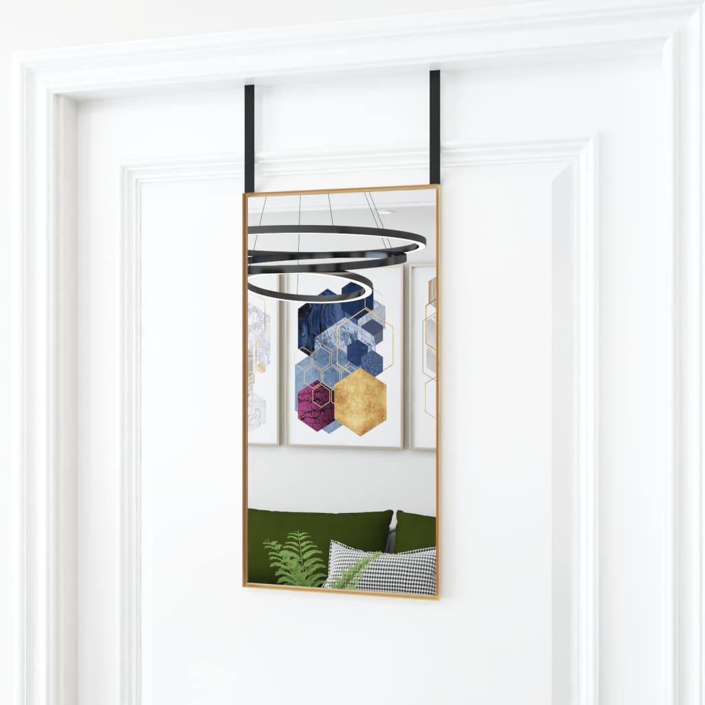 Specchio della porta Vidaxl 30x60 cm di vetro e oro in alluminio