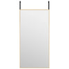 Specchio della porta Vidaxl 40x80 cm di vetro e oro in alluminio