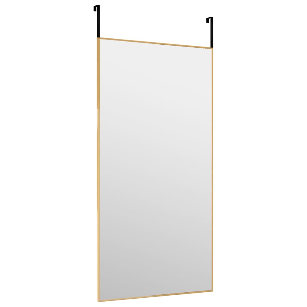 Specchio della porta Vidaxl 40x80 cm di vetro e oro in alluminio
