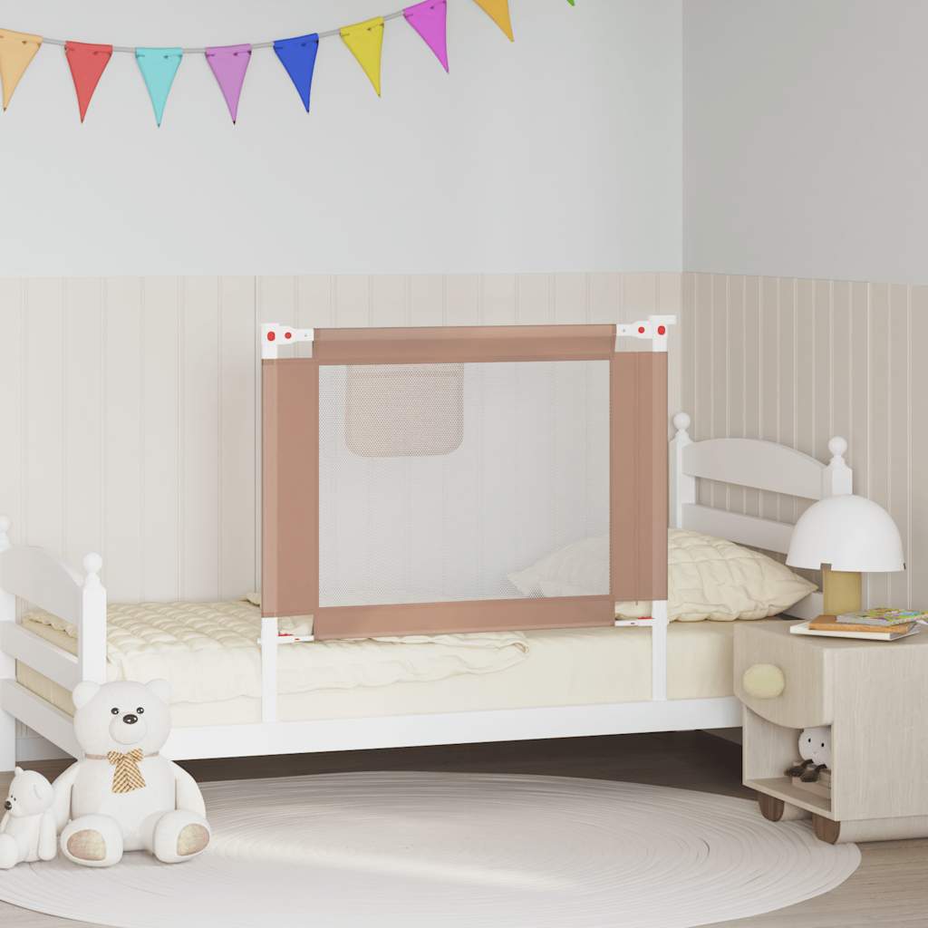 Vidaxl Bedhek Toddler 90x25 cm Fabric taupe