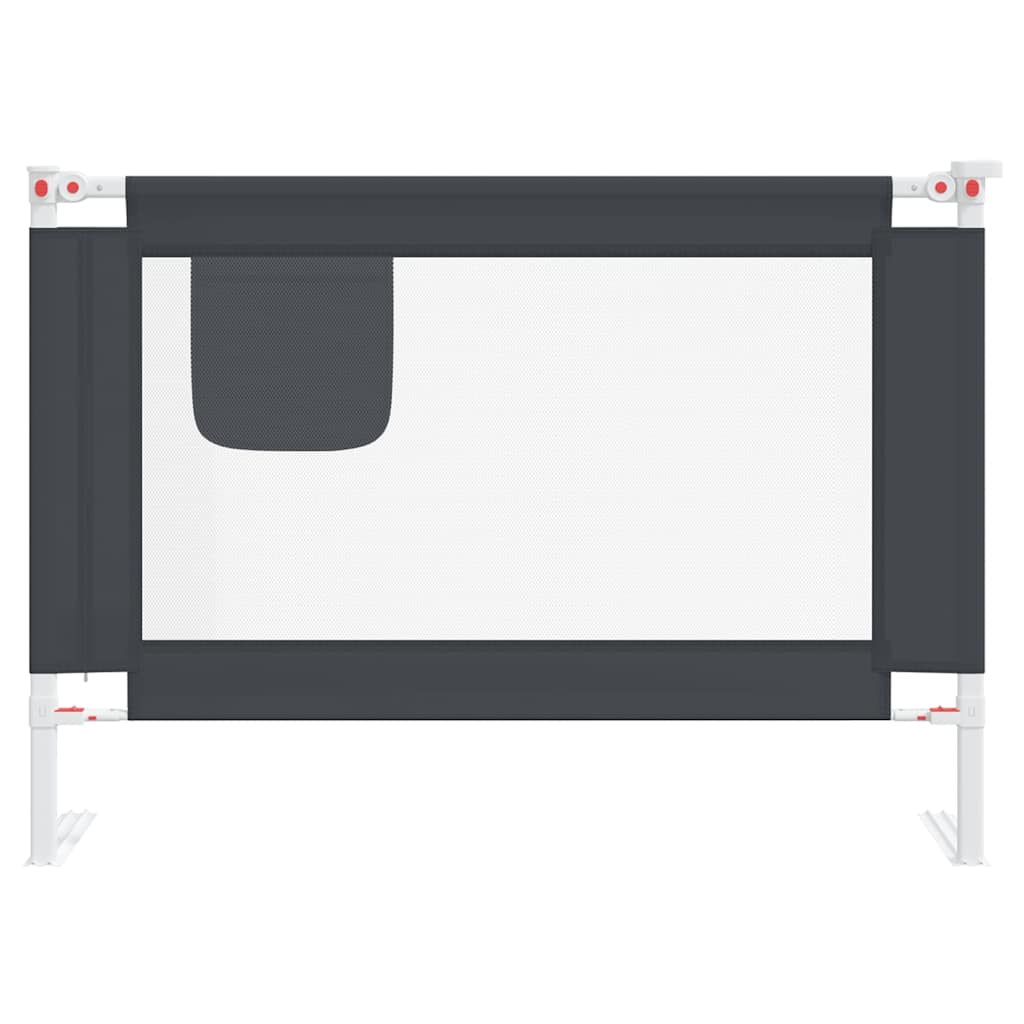 Vidaxl Bedhek Toddler 90x25 cm tessuto scuro grigio