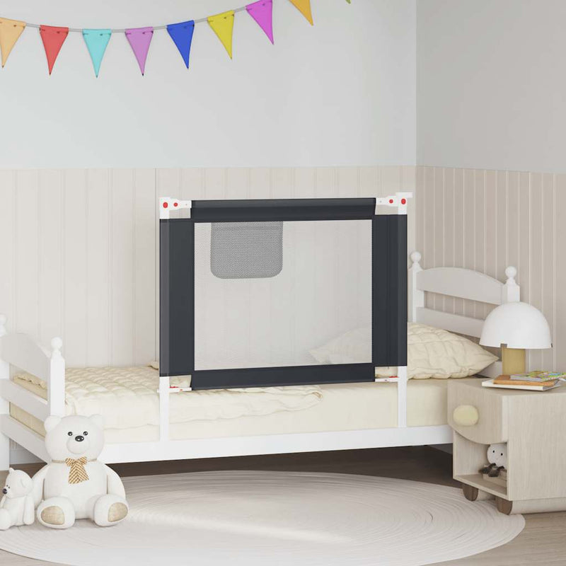Vidaxl Bedhek Toddler 90x25 cm tessuto scuro grigio