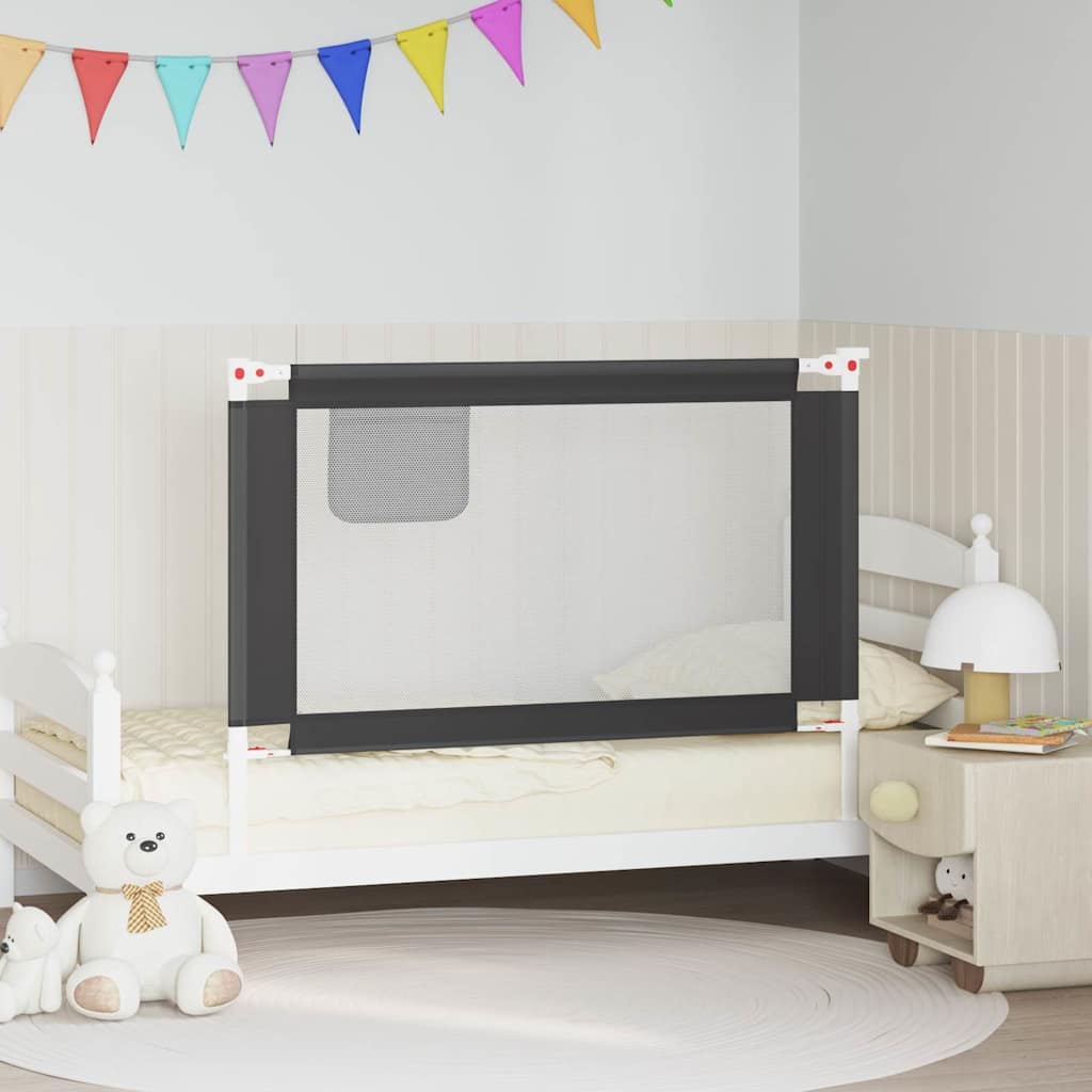 Vidaxl Bedhek Toddler 120x25 cm de tela oscura gris