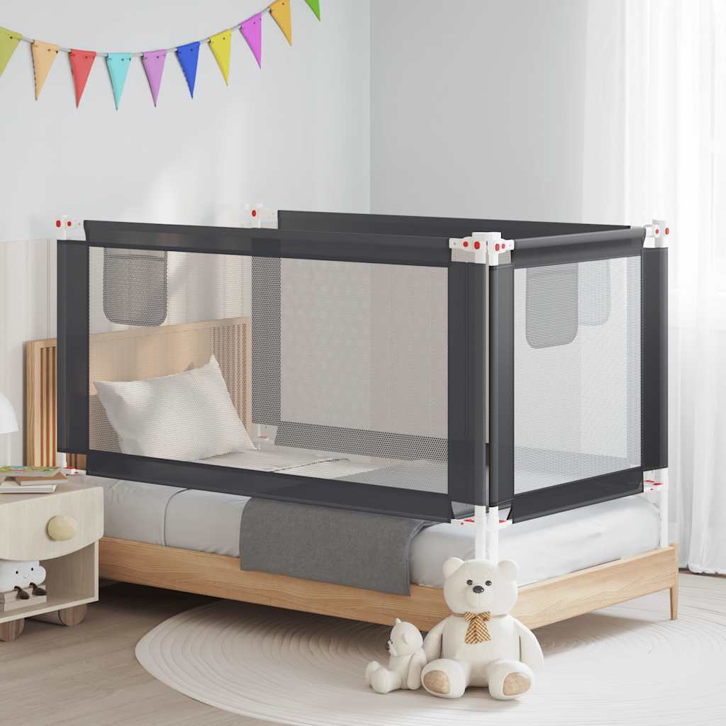 Vidaxl Bedhek Toddler 160x25 cm tessuto scuro grigio