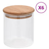 VIDAXL POTS POCEGGIO con coperchio di bambù 6 ST 600 ml di vetro