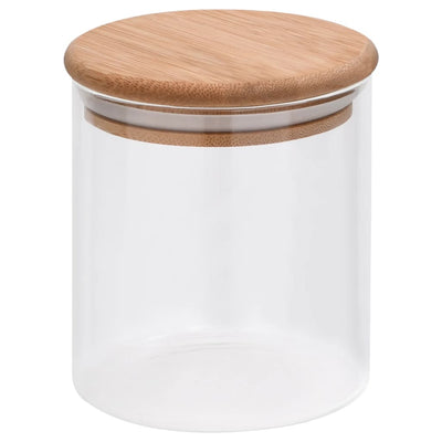 VIDAXL POTS POCEGGIO con coperchio di bambù 6 ST 600 ml di vetro