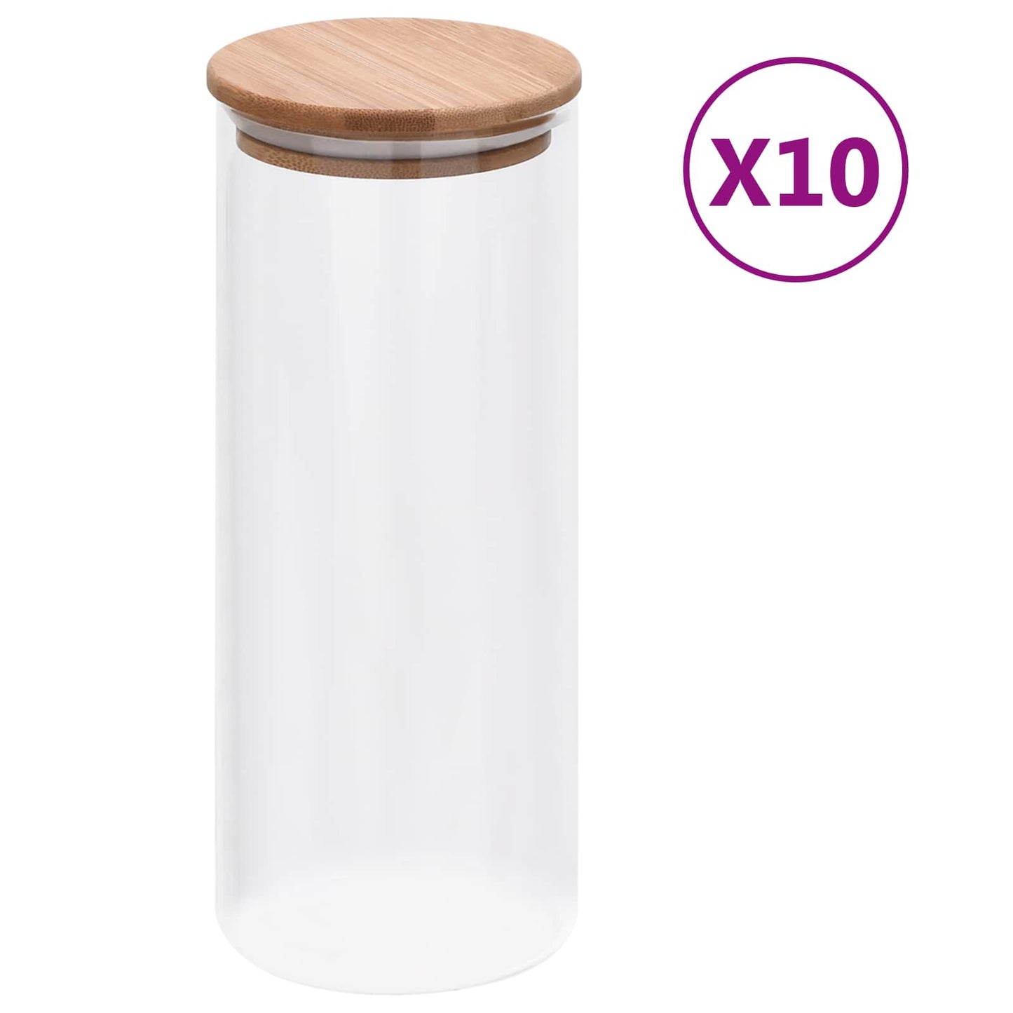 Barattolo di vetro Vidaxxl 10 pz trasparente 8,5 x 8,5 x 21,5 cm vetro