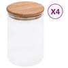 Ollas de almacenamiento Vidaxl con tapas de bambú 4 St 800 ml de vidrio