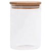 Ollas de almacenamiento Vidaxl con tapas de bambú 4 St 800 ml de vidrio