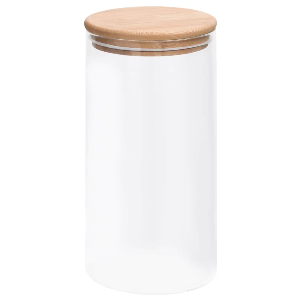 Vidaxl opbergpotten met bamboe deksels 4 st 1200 ml glas