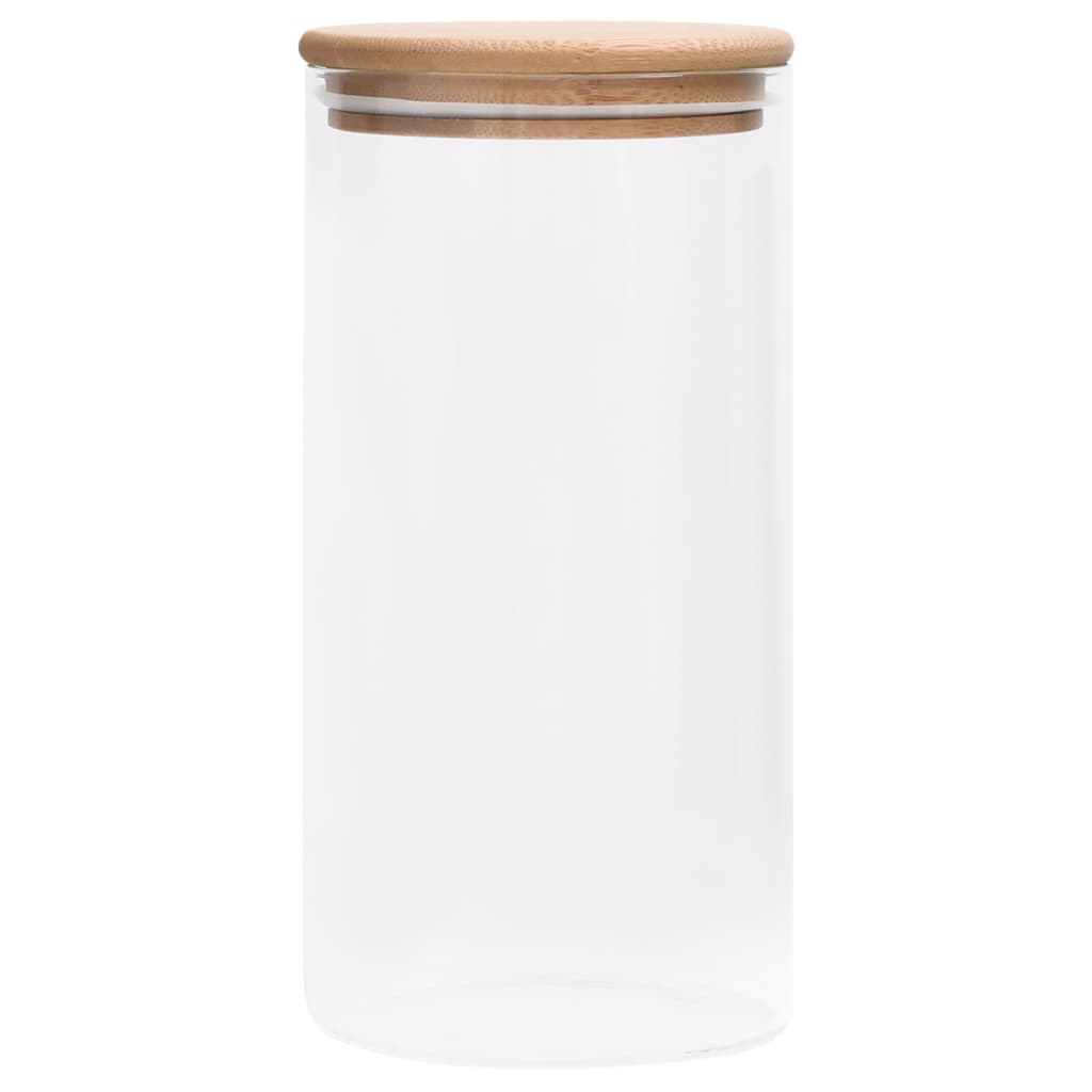 Vidaxl opbergpotten met bamboe deksels 4 st 1200 ml glas