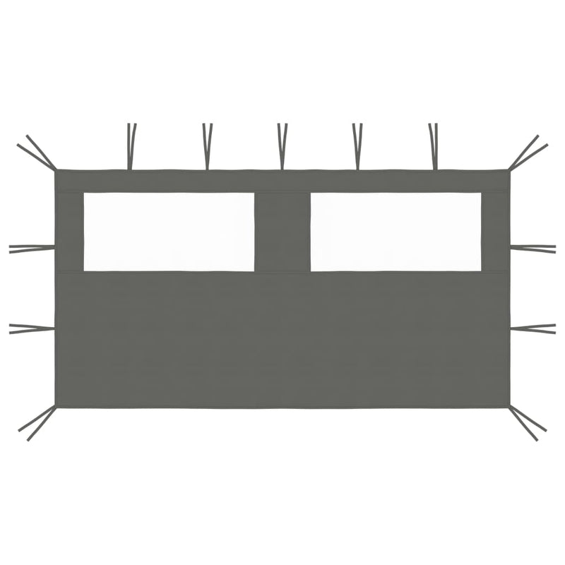 Vidaxl prieelzijwand met ramen 4x2 m antracietkleurig