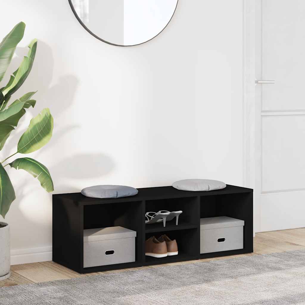 Banco de almacenamiento de zapatos Vidaxl 105x35x35 cm de madera propiedad de madera negra