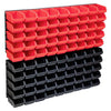 VIDAXL Juego de almacenamiento de 96 partes con paneles de pared rojo y negro