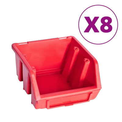 Vidaxl de 39 partes de almacenamiento con paneles de pared rojo y negro