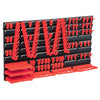 Vidaxl de almacenamiento de 71 partes con paneles de pared rojo y negro