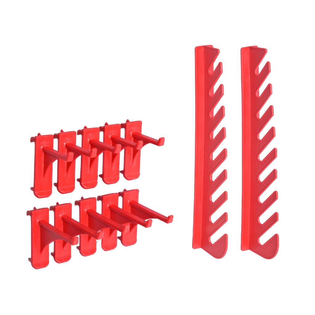 Vidaxl de almacenamiento de 71 partes con paneles de pared rojo y negro