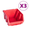 Vidaxl Set di archiviazione in 34 parti con pannelli a parete rosso e nero