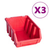 Vidaxl Set di archiviazione in 34 parti con pannelli a parete rosso e nero