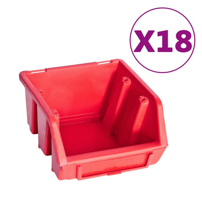 Vidaxl de almacenamiento de 80 piezas con paneles de pared rojo y negro