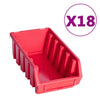 Vidaxl Set di archiviazione da 103 parti con pannelli a parete rosso e nero