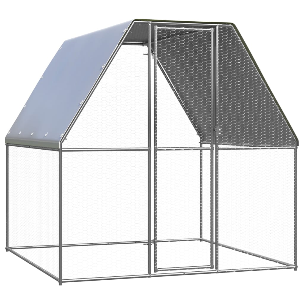 Vidaxl Buitenhok per polli 2x2x2 m Acciaio zincato