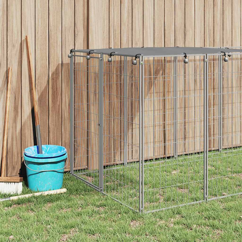 Vidaxl hondenkennel 330x110x110 cm staal zilverkleurig