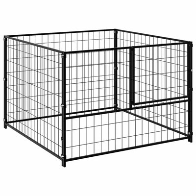 Perrera de perros vidaxl 100x100x70 cm de acero negro