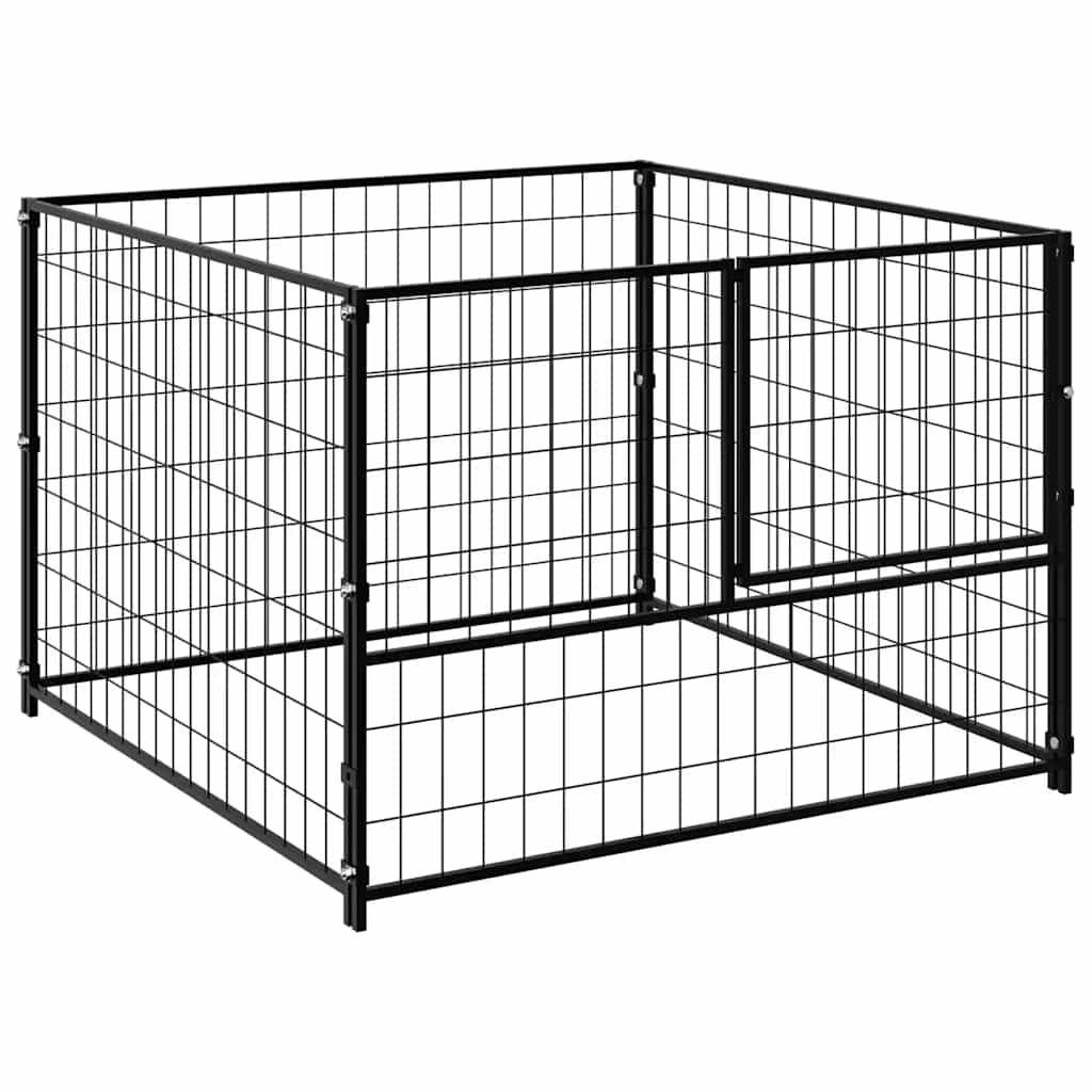 Perrera de perros vidaxl 100x100x70 cm de acero negro