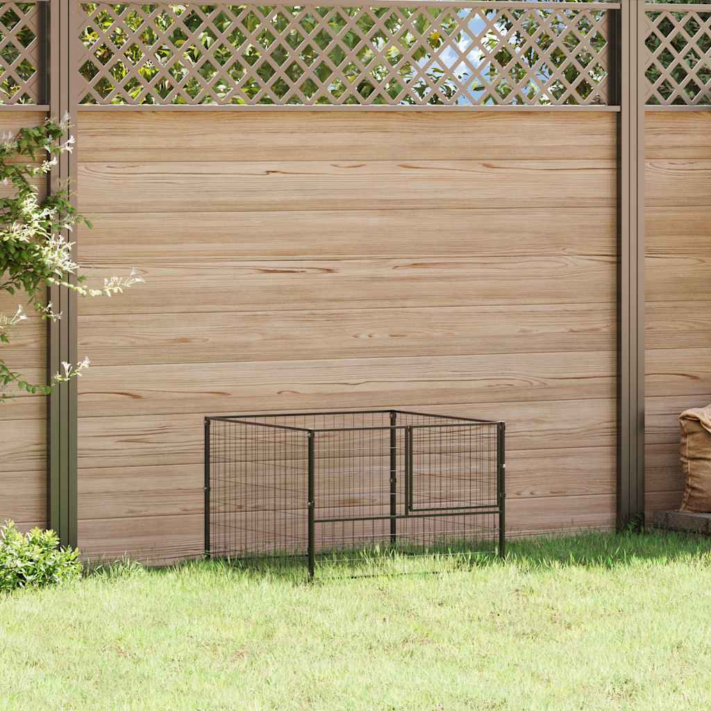 Vidaxl hondenkennel 100x100x70 cm staal zwart
