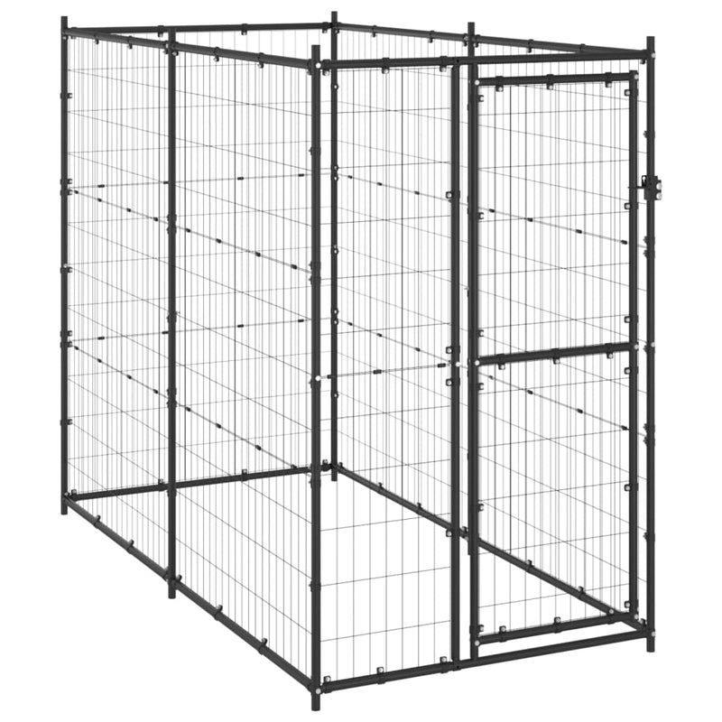Vidaxl Dog Kennel per 110x220x180 cm acciaio