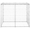 Vidaxl hondenkennel buiten met dak 110x220x180 cm gegalvaniseerd staal