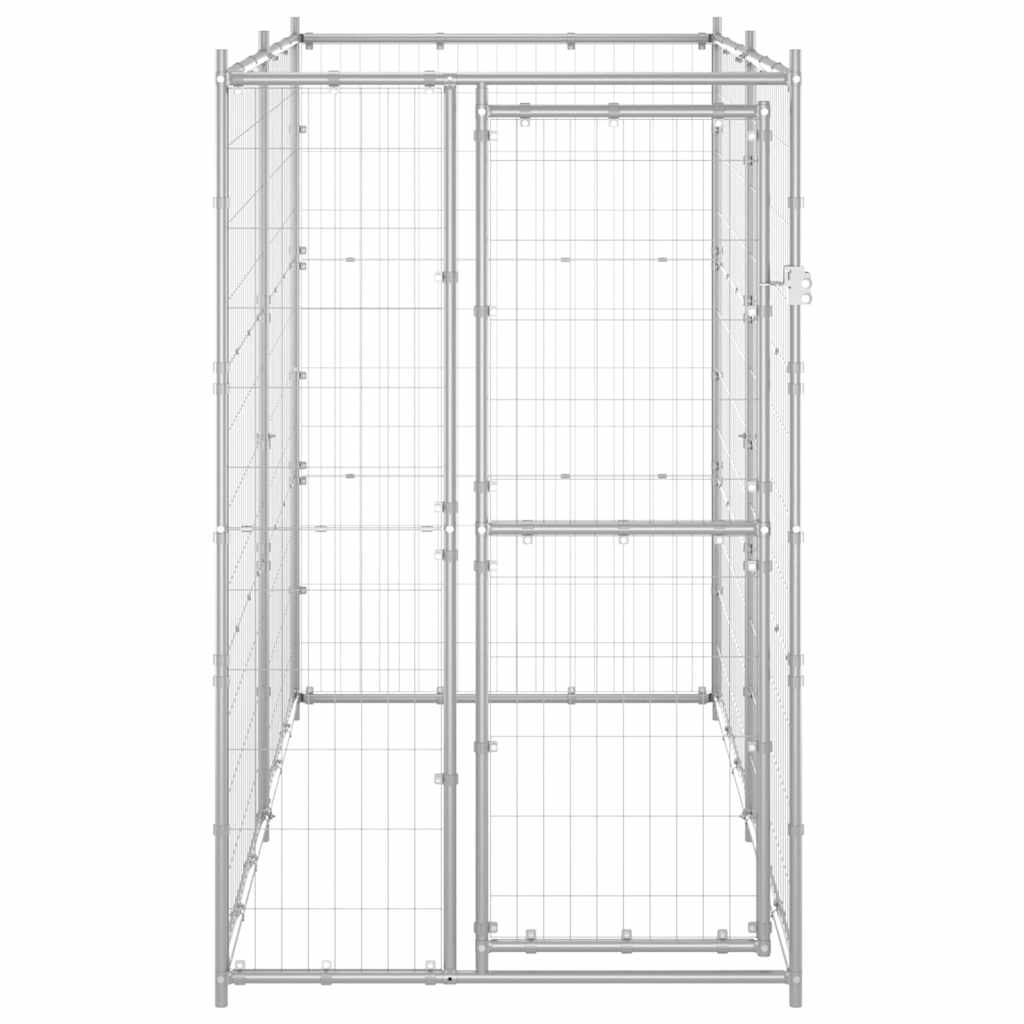 Vidaxl Dog Kennel per 110x220x180 cm in acciaio zincato