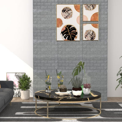 Vidaxl 3D Wallpaper autoadesivo 10 St Brick Anthracite-colorato