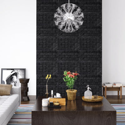 Vidaxl 3D Wallpaper Autoadesivo 20 St Brick Black