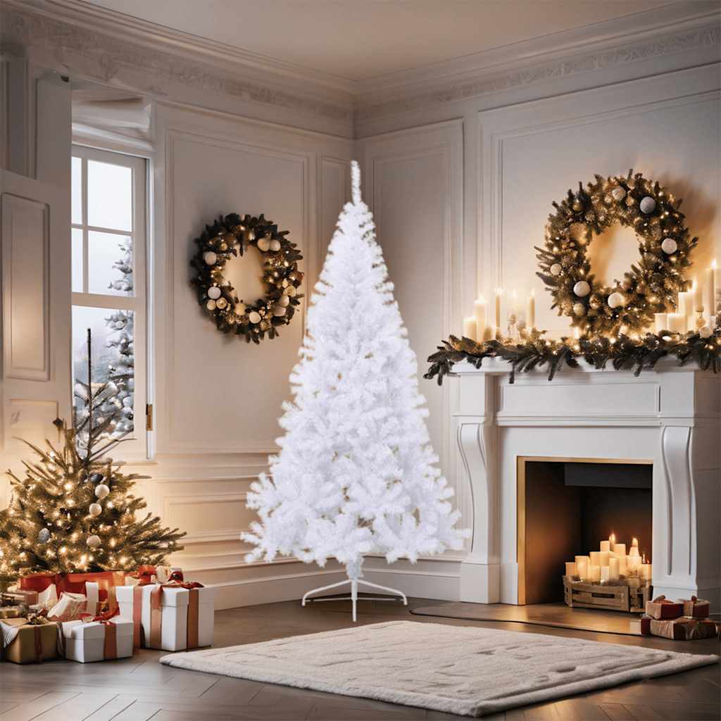 Vidaxl Kunstkerstboom con metà pvc da 180 cm standard bianco