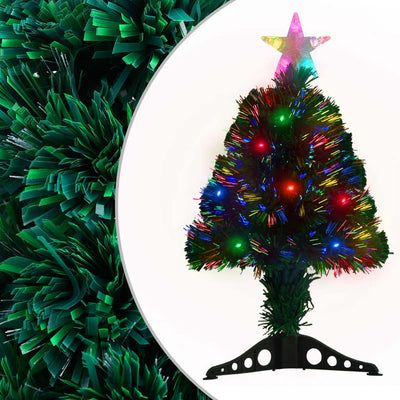 Árbol de Navidad de Vidaxl con LED y fibra óptica estándar de 64 cm