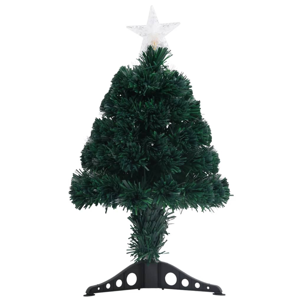 Vidaxl voorverlichte kerstboom met standaard en led 64 cm glasvezel