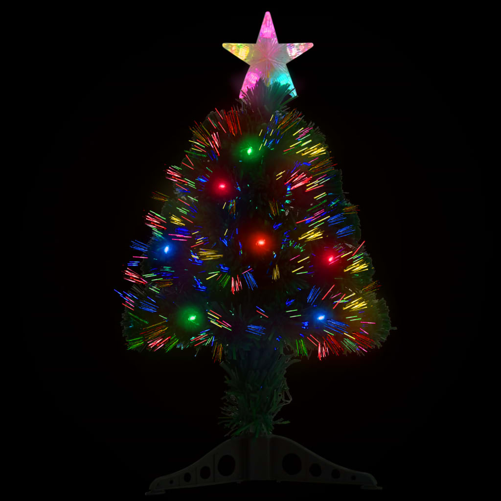 Vidaxl voorverlichte kerstboom met standaard en led 64 cm glasvezel