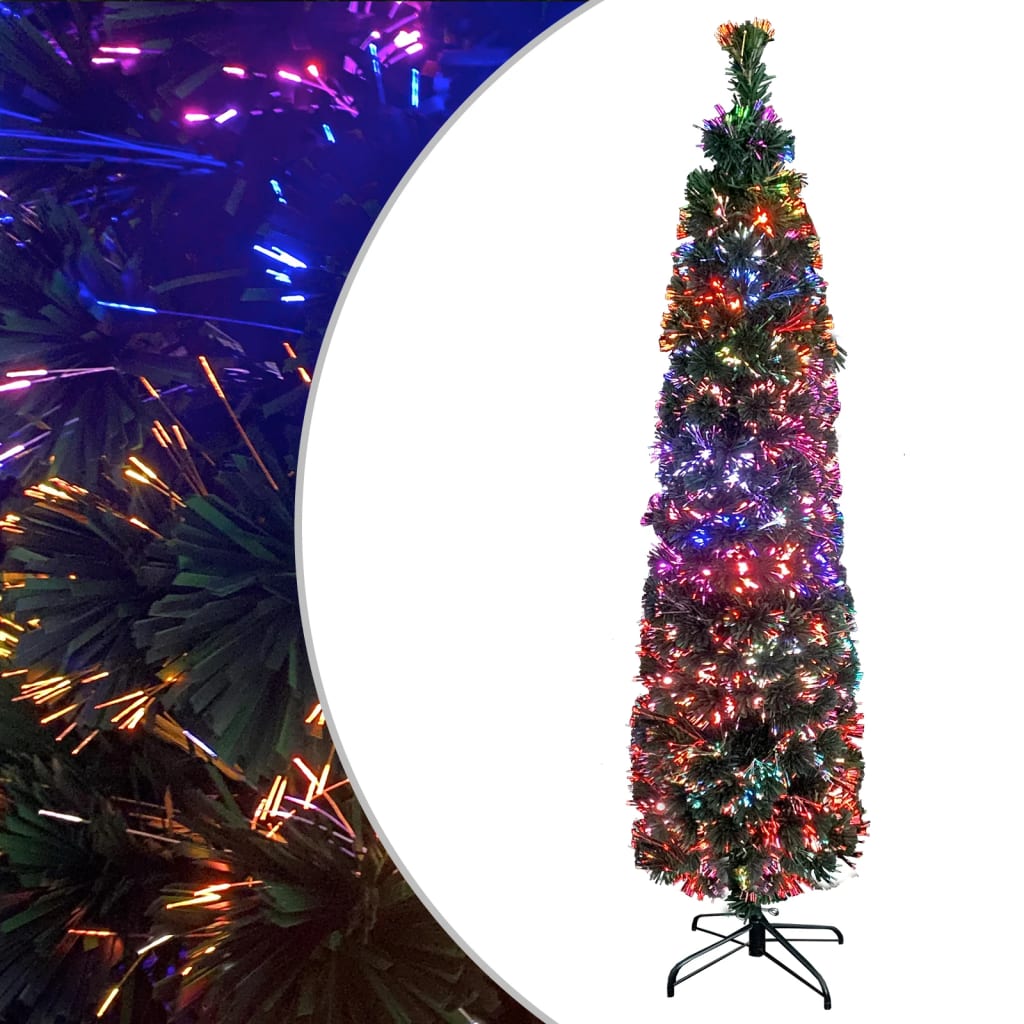 Vidaxl kunstkerstboom met standaard smal 210 cm glasvezel
