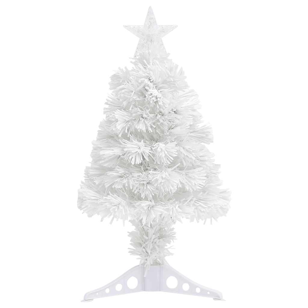 Vidaxl kunstkerstboom met verlichting 64 cm glasvezel wit