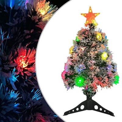 Vidaxl Kunstkerstboom con iluminación de 64 cm de fibra óptica blanca y azul