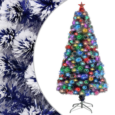 Vidaxl Kunstkerstboom con iluminación de 120 cm de fibra óptica blanca y azul