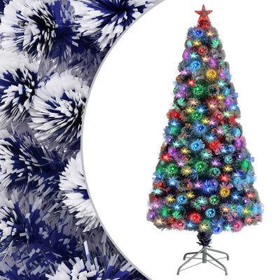 Vidaxl Kunstkerstboom con iluminación de 150 cm de fibra óptica blanca y azul