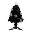 Árbol de Navidad Vidaxl con copos de nieve LED 64 cm de fibra óptica Negro