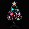 Árbol de Navidad Vidaxl con copos de nieve LED 64 cm de fibra óptica Negro