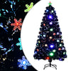 Árbol de Navidad Vidaxl con copos de nieve LED 120 cm de fibra óptica Negro