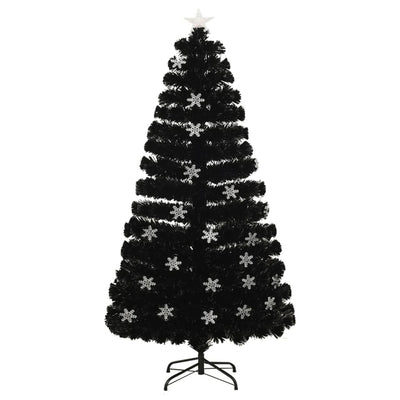 Vidaxl Tree di Natale con fiocchi di neve a LED 120 cm Black in fibra ottica