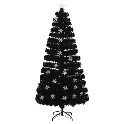 Vidaxl Tree di Natale con fiocchi di neve a LED 150 cm Black in fibra ottica