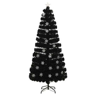 Vidaxl Tree di Natale con fiocchi di neve a LED 180 cm Black in fibra ottica